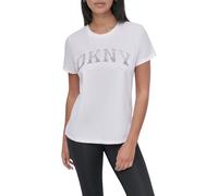 Dkny Arched Varsity Rhinestone Ombre Short Sleeve T-shirt Blanc L Femme