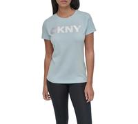 Dkny Exploded Logo Short Sleeve T-shirt Bleu L Femme