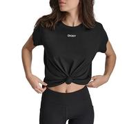 Dkny Mini Stud Logo Knot Front Short Sleeve T-shirt Noir S Femme