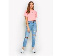 Ellesse Fireball Crop Short Sleeve High Neck T-shirt Rose S Femme