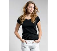 T-shirt femme en coton CityZen noir classique avec Élasthanne