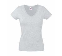 T-Shirt Femme Fruit of the Loom En Coton Uni Col V