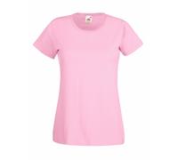 T-Shirt Femme Fruit of the Loom Uni En Cotton Coupe Ajustée Col Rond