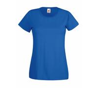 Femmes Fruit of the Loom Uni Cotton Femmes Moulant Col Rond T-Shirt