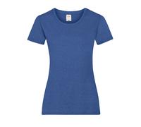 Femmes Fruit of the Loom Uni Cotton Femmes Moulant Col Rond T-Shirt