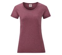 Femmes Fruit of the Loom Uni Cotton Femmes Moulant Col Rond T-Shirt