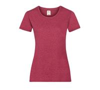 Femmes Fruit of the Loom Uni Cotton Femmes Moulant Col Rond T-Shirt