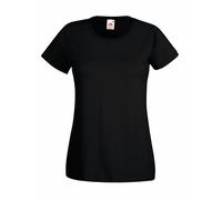 T-Shirt Femme Fruit of the Loom Uni En Cotton Coupe Ajustée Col Rond
