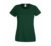 T-Shirt Femme Fruit of the Loom Uni En Cotton Coupe Ajustée Col Rond