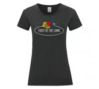 T-shirt femme Fruit of the Loom Vintage Large Logo Print Noir XL