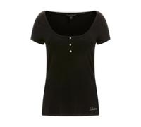 T-shirt femme Guess Karlee Jewel Btn Henley Noir S