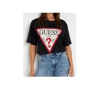 T-shirt Femme GUESS Noir Triangle Brillant Taille L - Élégance et Modernité L