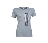T-shirt femme HKM Horses Leave Hoofprints Gris 2XS