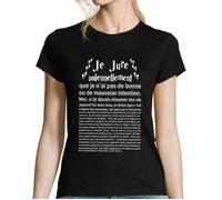 T-Shirt Femme - Je Jure Solennellement - 100% Coton - Ajusté - Manches Courtes - Noir S
