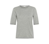 Kaffe T-shirt femme Lizza col rond manches courtes coupe régulière rayures horizontales Gris XL