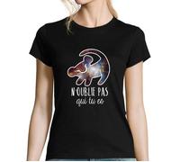 T-shirt Femme - Le Roi Lion - N'oublie pas qui tu es - Noir - Regular - Manches courtes - Col arrondi S