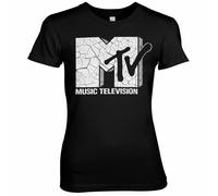 T-Shirt Femme Logo Fissuré Officiellement Licencié MTV Tailles S-XXL