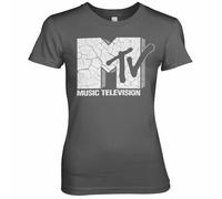 T-Shirt Femme Logo Fissuré Officiellement Licencié MTV Tailles S-XXL