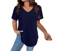 T Shirt Femme Manches Courtes Classique Confortable D'Été Surdimensionné Tee Top Décontracté Léger Signé Élégant T Shirt Curvy Vintage Grande Taille T-shirt Femmes Coton Manches Courtes Large