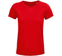 T-Shirt Femme Manches Courtes Col Roulé SOLS Crusader Coton Biologique