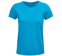 T-Shirt Femme Manches Courtes Col Roulé SOLS Crusader Coton Biologique