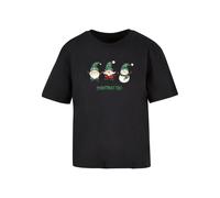 Merchcode T-shirt 'Christmas Santa Trio' émeraude / rouge / noir / blanc, Taille M