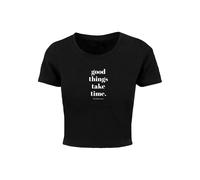 T-shirt femme Merchcode Good Things Take Time Noir XS