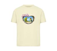 Merchcode T-shirt 'Shrek the real life Fairytale' jaune clair / mélange de couleurs, Taille XS