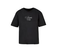 Miss Tee T-shirt 'Angels Club' violet / noir / blanc, Taille L
