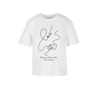Miss Tee T-shirt 'Drink Coffee Be Awesome' noir / blanc, Taille XXL