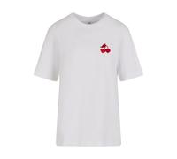 T-shirt femme Mister Tee Heart Cherries EMB Blanc L