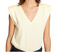 T-shirt Femme - MORGAN - Darme - Col V - Manches courtes - Jaune M