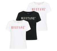 T-Shirt Femme MUSTANG Pack De 3 - Alma, Coton, Col Rond, Logo