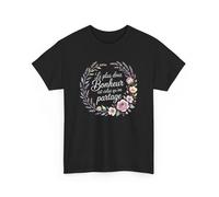 T-shirt Femme Noir avec Citation Fleurie Le plus doux bonheur est celui qu’on partage Fleurs pastel - Tailles S à 3XL : Couleur XL
