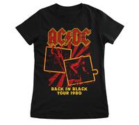 T-Shirt Femme Officiellement Licencié AC/DC - Back In Black Tour 1980