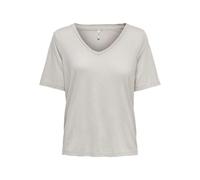 ONLY T-shirt Onlelise col V manches courtes Beige clair XS Femme
