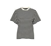 ONLY T-shirt Livina rayé femme en coton col rond Blanc Taille L