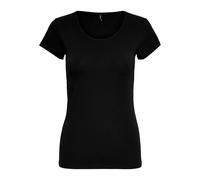 Only Top femme Onllive Love – manches courtes col rond – Noir L (EU)