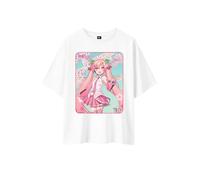 T Shirt Femme Oversize Hatsune Miku Design Sakura Miku, Impression HD, 100% Coton, Écoresponsable Licence Officielle Tailles XS à XL (FR/ES, Alpha/Lettres, S, Taille Normale, Taille Normale, Blanc)