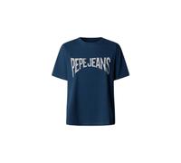 Pepe Jeans T-shirt 'Maca' bleu foncé / blanc chiné, Taille XS