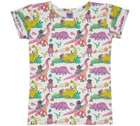 T-shirt femme Raspberry Republic Dino Riders Rainbow Blanc S/M