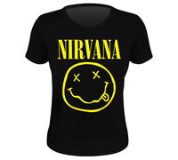 T-shirt femme Rock à Gogo Nirvana Smiley Noir M