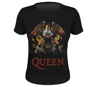 Rock Off Trade T-shirt Queen Classic Crest Band Logo – Officiel – Femme Skinny Fit Noir XL
