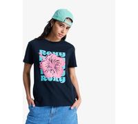 ROXY T-shirt 'Oceanregular Poster' bleu marine / bleu ciel / rose / rose clair, Taille M