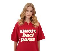 T-shirt femme She is Sunday Amore Baci Pasta Rouge L