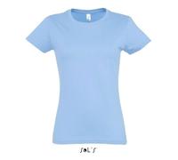 Sol’S Imperial Women - Tee-Shirt Femme Manches Courtes à col Rond - 100% Coton épais - Ciel - M