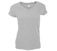 T-shirt femme SOLS Moon - col en V - coupe ajustée - gris marne S