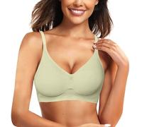 T Shirt Femme Soutien-gorge Sans Couture Femme Sans Armatures, Soutien-gorge push-up confortable, Bralette sans fil, Soutien-gorge de sport couvrant pour le quotidien 2 Pays hors de la campagne, vert