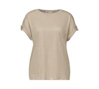 Street One T-Shirt avec Boutons en Coton Beige 40