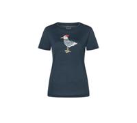 super.natural - Women's Johnny Tee - Haut en mérinos - XL - blueberry / various